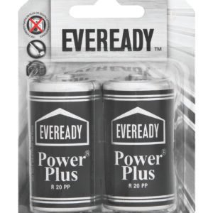 Eveready Batteries Powerplus Silver Size D 1.52v (2 per pack)