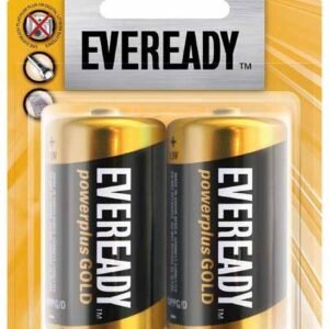 Eveready Batteries Powerplus Gold Size D 1.5v (2 per pack)