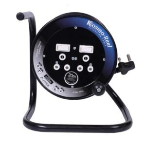 Extension Reel Steel 20m Black 10A 1mm Kosmo