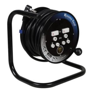 Extension Reel Steel 20m Black 15A 1.5mm Kosmo